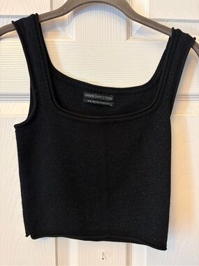 Urban Outfitters Black Sparkle Crop Tank
